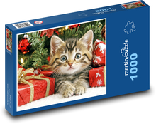 Little cat with christmas gifts Puzzle 1000 pieces - 60 x 46 cm 
