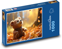 Medvedík v jesenných listoch Puzzle 1000 dielikov - 60 x 46 cm 
