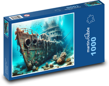Rozbicie statku poniżej poziomu morza Puzzle 1000 elementów - 60x46 cm