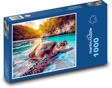Sea turtle on the beach Puzzle 1000 pieces - 60 x 46 cm