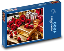 Ruže a jahody na Valentína Puzzle 1000 dielikov - 60 x 46 cm 