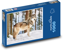 Wilk w lesie Puzzle 1000 elementów - 60x46 cm