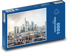 Frankfurt nad Mohanom, Nemecko, mrakodrapy Puzzle 1000 dielikov - 60 x 46 cm 