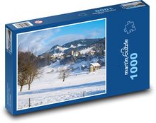 Zima - Švajčiarsko Puzzle 1000 dielikov - 60 x 46 cm 