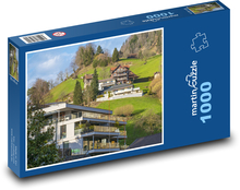 Domy na horách Puzzle 1000 dielikov - 60 x 46 cm 