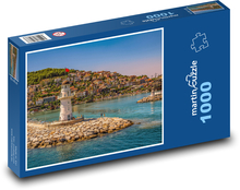 Maják v prístave pri mori Puzzle 1000 dielikov - 60 x 46 cm