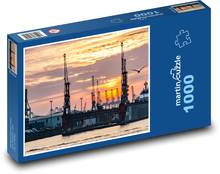 Hamburg - prístav, more Puzzle 1000 dielikov - 60 x 46 cm 