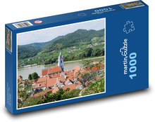 Opactwo Machau - Opactwo Dürnstein, Austria Puzzle 1000 elementów - 60x46 cm