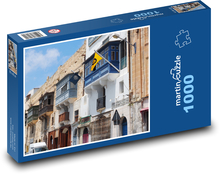 Balkony na starym mieście Puzzle 1000 elementów - 60x46 cm