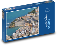 Město u pobřeží středozemního moře Puzzle 1000 dílků - 60 x 46 cm