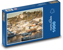 Město zapadané sněhem Puzzle 1000 dílků - 60 x 46 cm