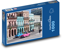 Ružové auto na ulici Puzzle 1000 dielikov - 60 x 46 cm