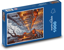Halloween - dýně na ulici Puzzle 1000 dílků - 60 x 46 cm