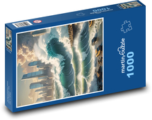 Tsunami - a huge wave Puzzle 1000 pieces - 60 x 46 cm