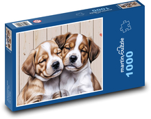 Štěňata - psi, mazlíčci Puzzle 1000 dílků - 60 x 46 cm