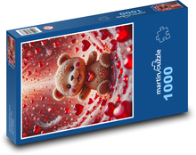 Medvedík so srdiečkami Puzzle 1000 dielikov - 60 x 46 cm 