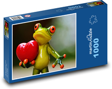 Frosch und Herz Puzzle 1000 Teile - 60 x 46 cm