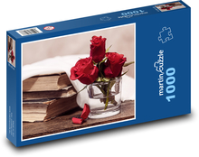 Staré knihy s ružami Puzzle 1000 dielikov - 60 x 46 cm