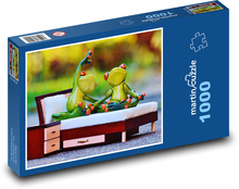 Žaby na posteli Puzzle 1000 dielikov - 60 x 46 cm 