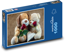 Plyšoví medvídci s růžemi Puzzle 1000 dílků - 60 x 46 cm