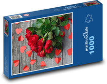 A bouquet of red roses for Valentine´s Day Puzzle 1000 pieces - 60 x 46 cm 