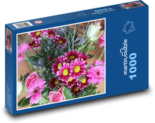 Růžové gerbery k Valentýnu Puzzle 1000 dílků - 60 x 46 cm