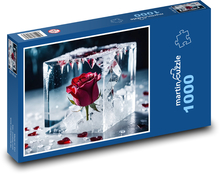 Red rose in an ice cube Puzzle 1000 pieces - 60 x 46 cm 