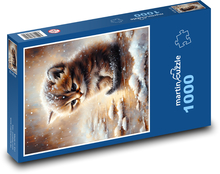 Gefrorenes Kätzchen Puzzle 1000 Teile - 60 x 46 cm