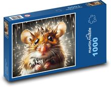 Myš v dešti Puzzle 1000 dílků - 60 x 46 cm