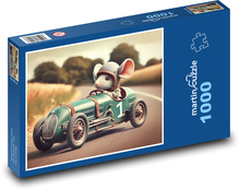 Myš v pretekárskom aute Puzzle 1000 dielikov - 60 x 46 cm 