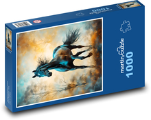 Černý kůň  Puzzle 1000 dílků - 60 x 46 cm
