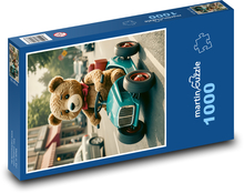 Medvídek v autíčku Puzzle 1000 dílků - 60 x 46 cm