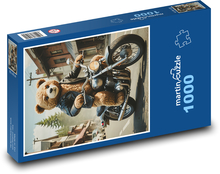 Teddy bear on a motorbike Puzzle 1000 pieces - 60 x 46 cm 