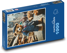 Medvedík na trhu Puzzle 1000 dielikov - 60 x 46 cm 