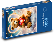 Medvídek se srdcem k Valentýnu Puzzle 1000 dílků - 60 x 46 cm