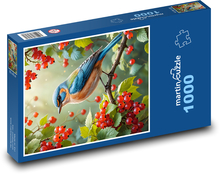 Pták s bobulemi rybízu Puzzle 1000 dílků - 60 x 46 cm