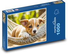 Welpe in einer Hängematte Puzzle 1000 Teile - 60 x 46 cm