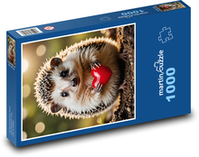 Ježek so srdcom na Valentína Puzzle 1000 dielikov - 60 x 46 cm