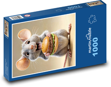 Myš s hamburgerom Puzzle 1000 dielikov - 60 x 46 cm 