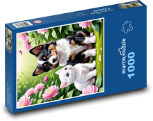 Pes a kočička Puzzle 1000 dílků - 60 x 46 cm