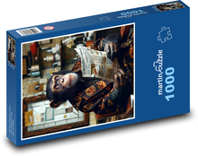 Opice čte noviny Puzzle 1000 dílků - 60 x 46 cm