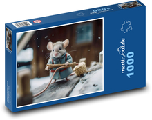Myš v zime Puzzle 1000 dielikov - 60 x 46 cm 