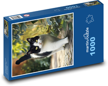 Čierno-biela mačka Puzzle 1000 dielikov - 60 x 46 cm