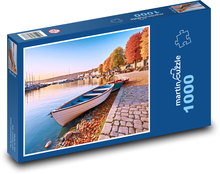 Statki na brzegach rzeki Puzzle 1000 elementów - 60x46 cm