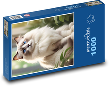 Bílá kočka Puzzle 1000 dílků - 60 x 46 cm