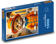 Kot w kapeluszu Puzzle 1000 elementów - 60x46 cm