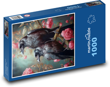 Vrány v růžích Puzzle 1000 dílků - 60 x 46 cm