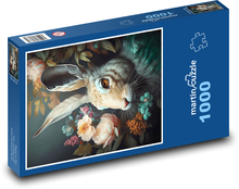 Królik w kwiatach Puzzle 1000 elementów - 60x46 cm