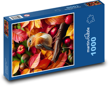 Jesienny ptak liściasty Puzzle 1000 elementów - 60x46 cm
