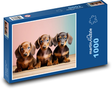 Jazvečík - šteniatka Puzzle 1000 dielikov - 60 x 46 cm